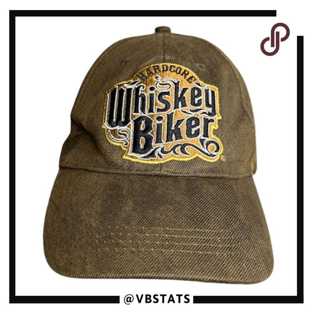 CSI Hardcore Whiskey Biker Embroidered Oil Skin Baseball Cap Hat Brown‎
